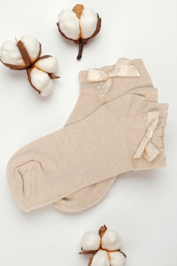 XGRİ POLO Fiyonklu Kadın Patik Çorap (36-40) 9021-2