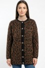 Standart Triko Leopar Desenli Ceket 2021-2
