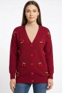 Vişneli Triko Ceket 2022-4