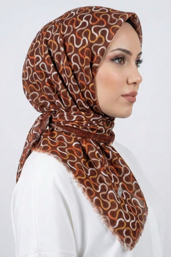 Desenli Flamlı Eşarp 6500-16