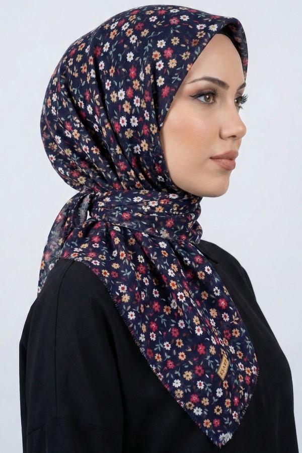 Eripek Desenli Flamlı Eşarp 6502-7