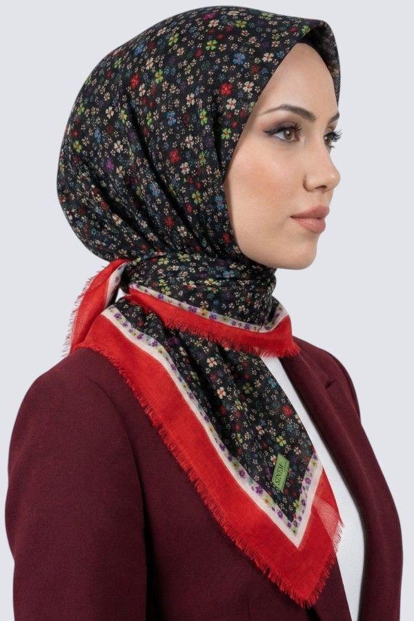 Sinem Desenli Flamlı Eşarp 6505-4