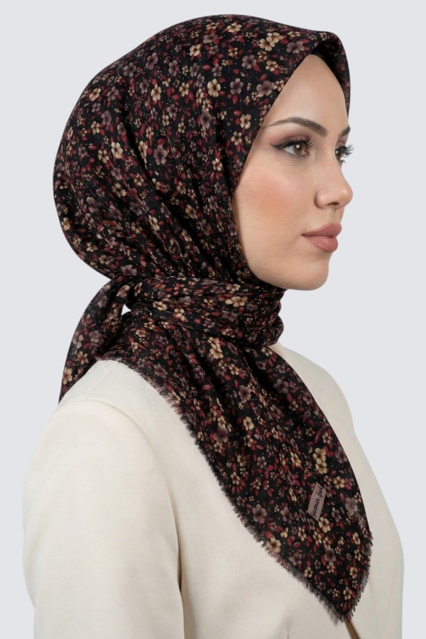 Desenli Flamlı Eşarp 6513-3