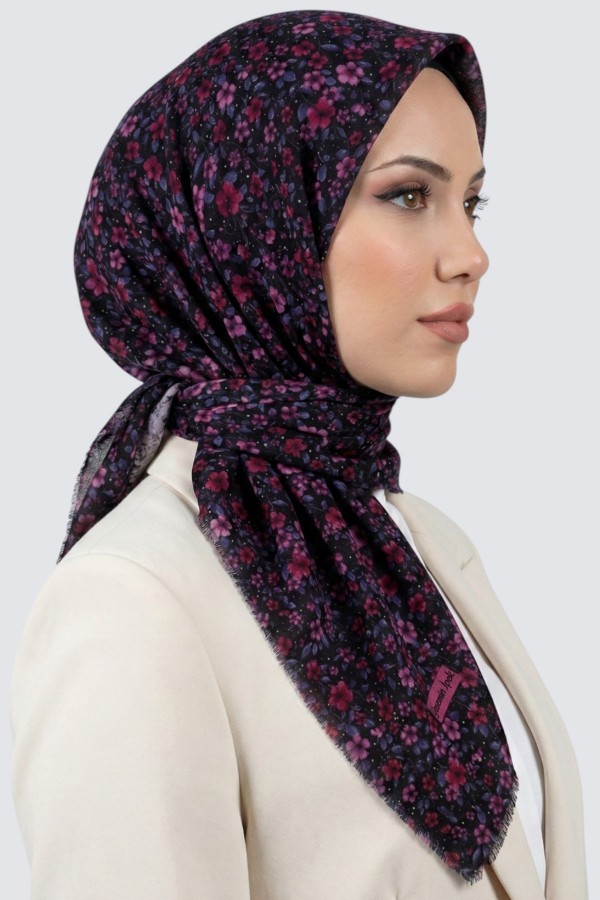 Desenli Flamlı Eşarp 6513-25