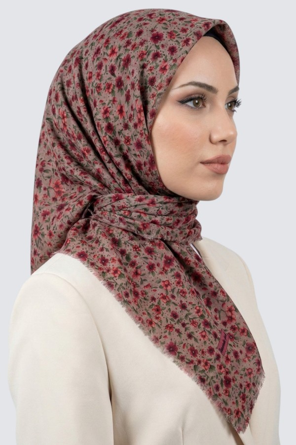 Desenli Flamlı Eşarp 6513-19