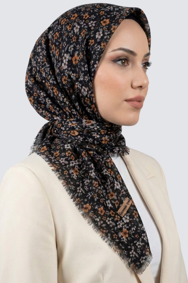 Desenli Flamlı Eşarp 6513-11
