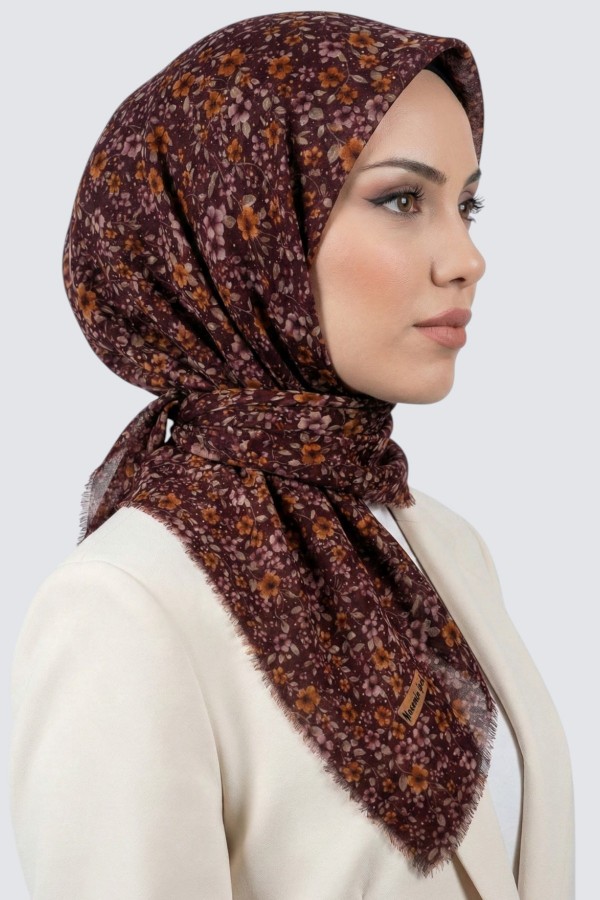 Desenli Flamlı Eşarp 6513-16