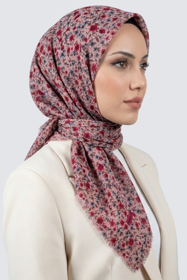 Desenli Flamlı Eşarp 6513-15