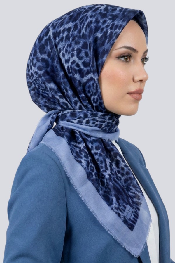 Viessa Leopar Desenli Flamlı Eşarp 6506-9