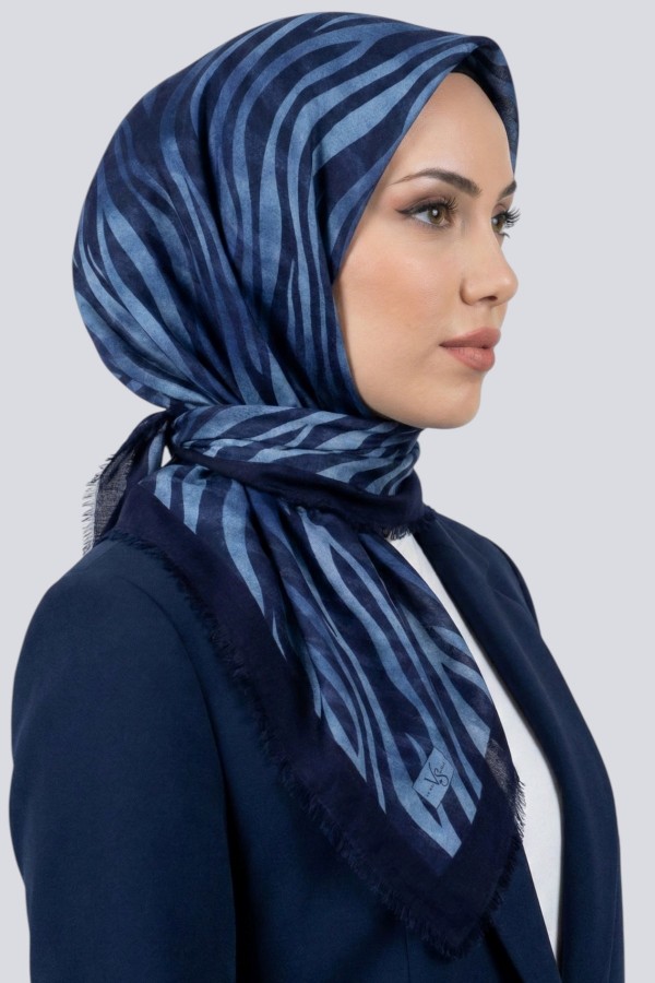 Viessa Zebra Desenli Flamlı Eşarp 6507-15