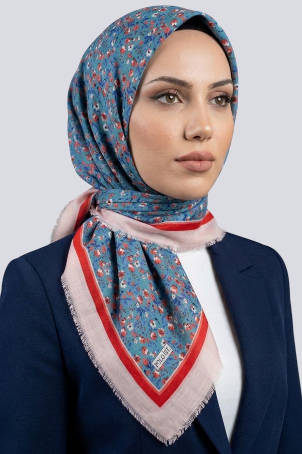 Desenli Flamlı Eşarp  6508-1