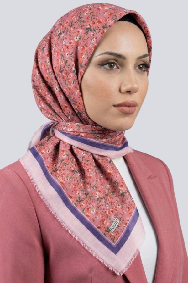 Desenli Flamlı Eşarp  6508-13