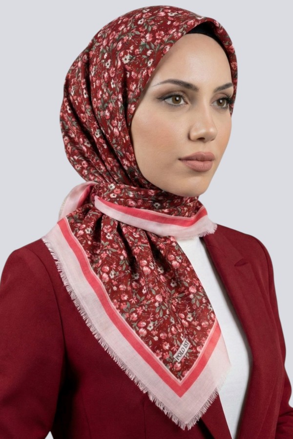 Desenli Flamlı Eşarp  6508-15