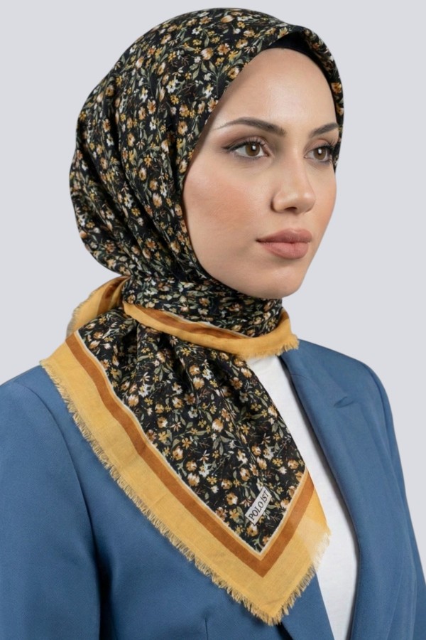 Desenli Flamlı Eşarp  6508-16