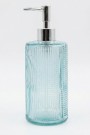 Çizgili Mavi Cam Sabunluk