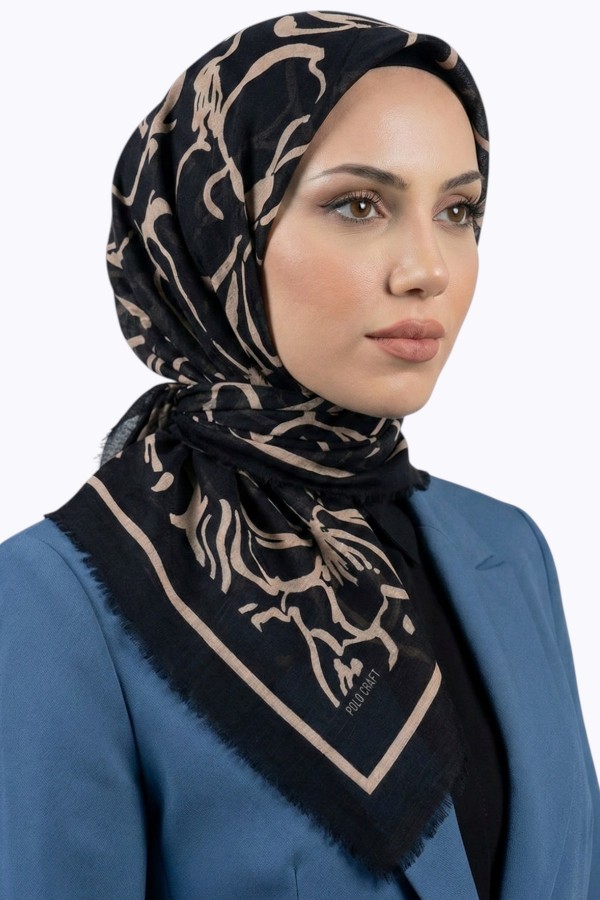 Desenli Flamlı Eşarp 6518-8