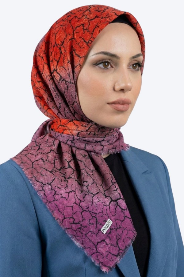 Desenli Flamlı Eşarp 6517-13