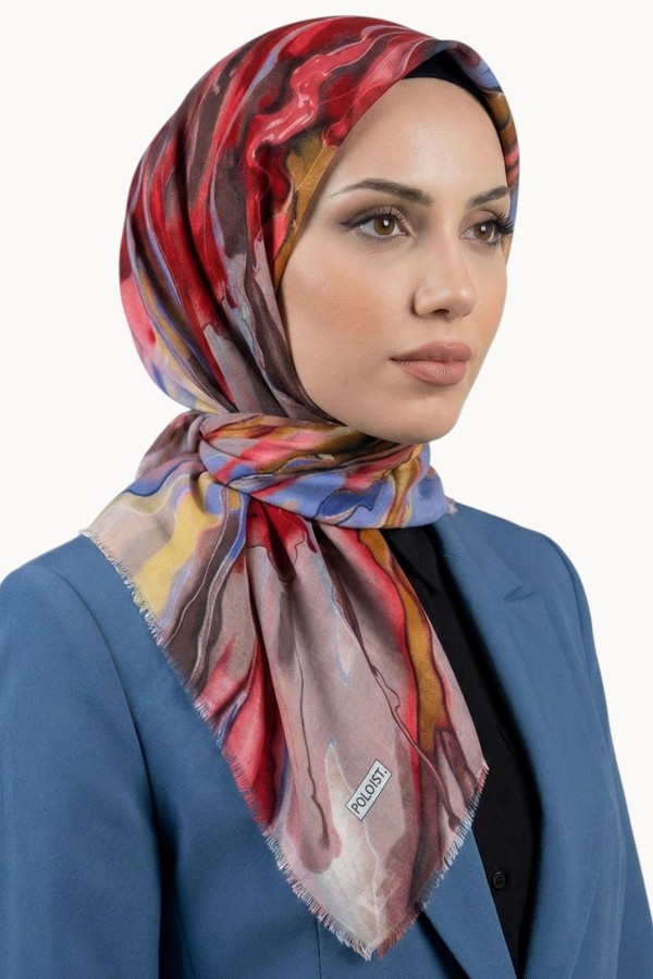 Desenli Flamlı Eşarp 6516-16