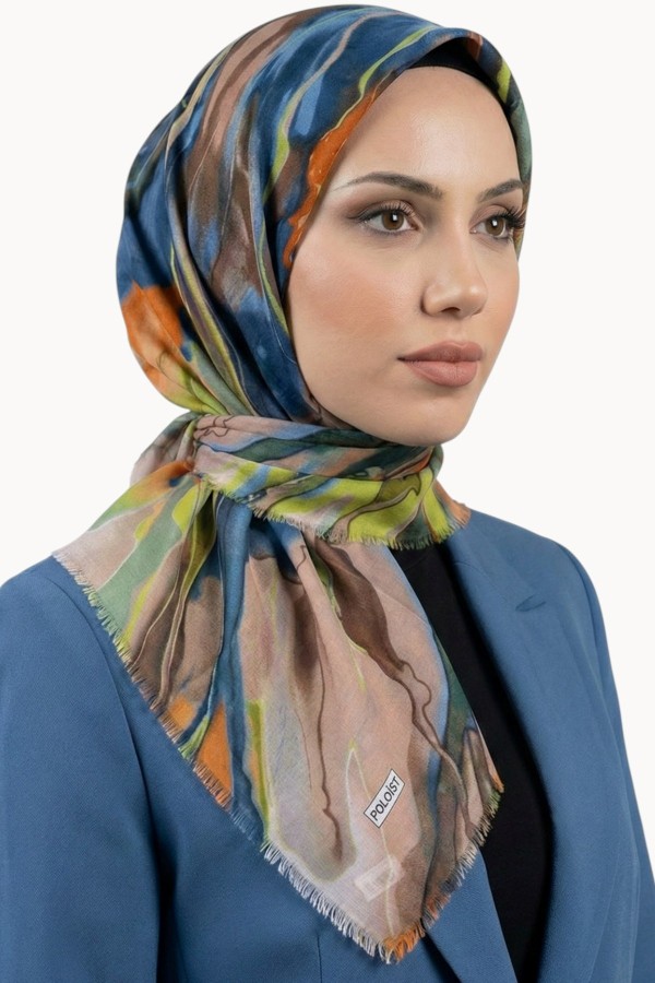 Desenli Flamlı Eşarp 6516-13