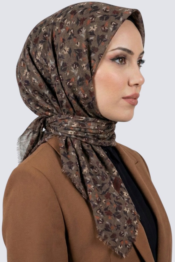 Desenli Flamlı Eşarp 6515-11