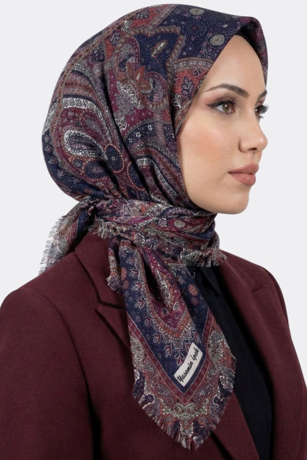Desenli Flamlı Eşarp 6514-2