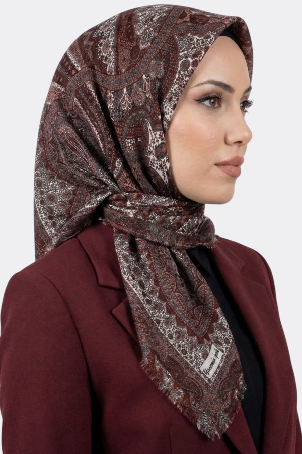 Desenli Flamlı Eşarp 6514-3