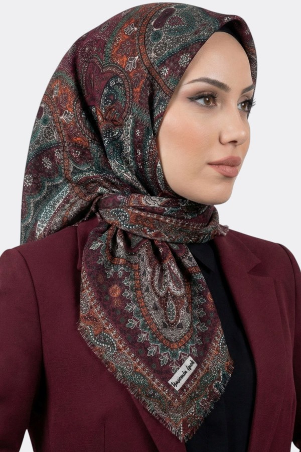 Desenli Flamlı Eşarp 6514-11