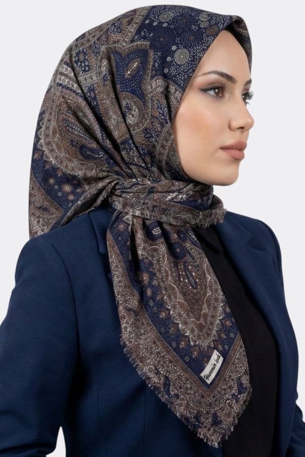 Desenli Flamlı Eşarp 6514-15