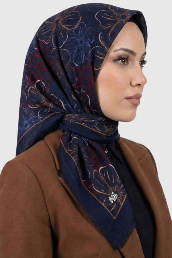 Desenli Flamlı Eşarp  6509-8