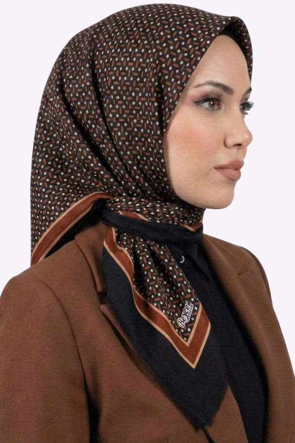 Desenli Flamlı Eşarp  6510-2