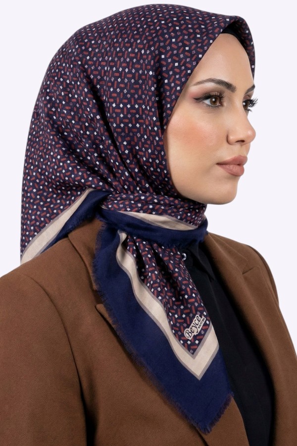 Desenli Flamlı Eşarp  6510-3