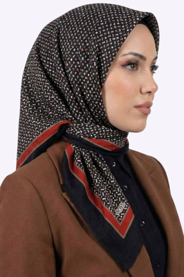 Desenli Flamlı Eşarp  6510-7