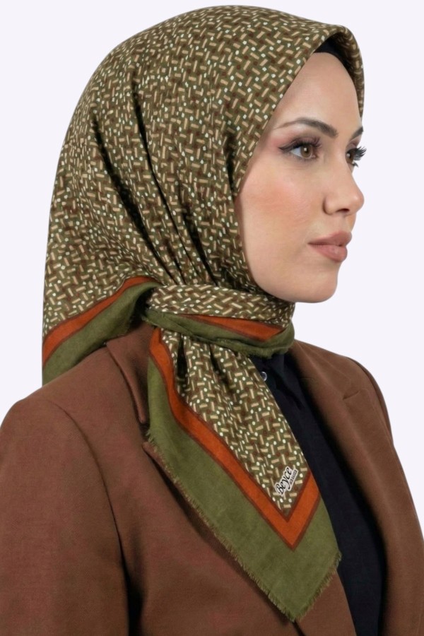 Desenli Flamlı Eşarp  6510-16