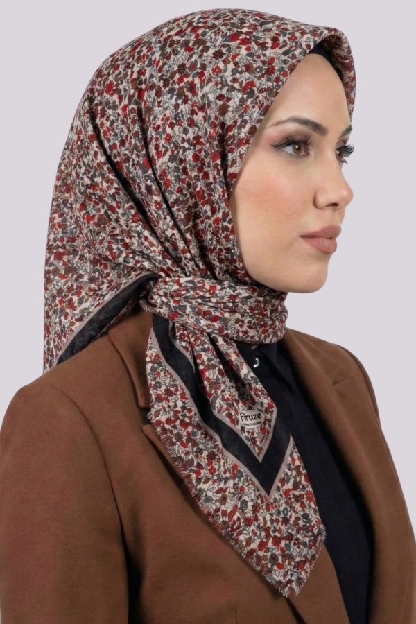Desenli Flamlı Eşarp  6511-1