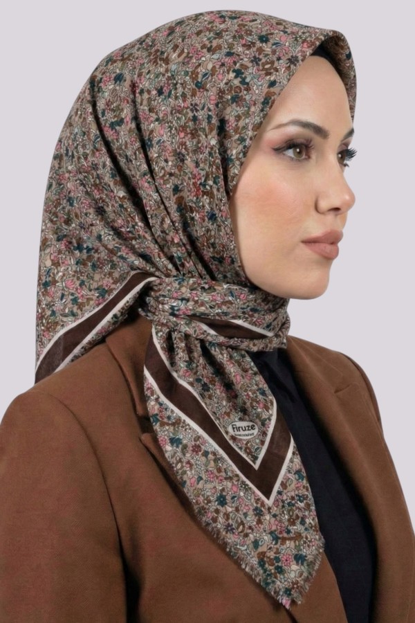 Desenli Flamlı Eşarp  6511-17