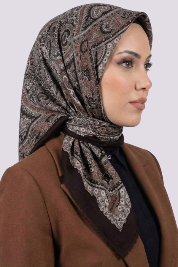 Desenli Flamlı Eşarp 6519-29