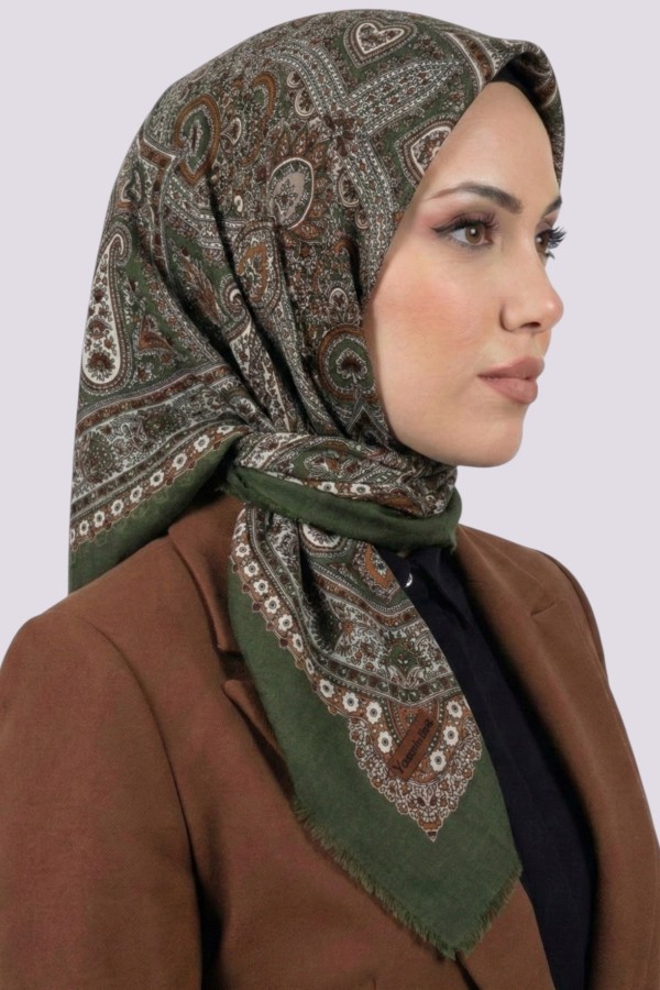 Desenli Flamlı Eşarp 6519-24