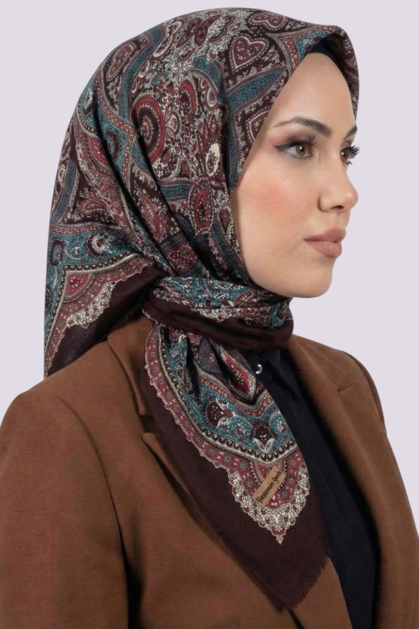 Desenli Flamlı Eşarp 6519-7