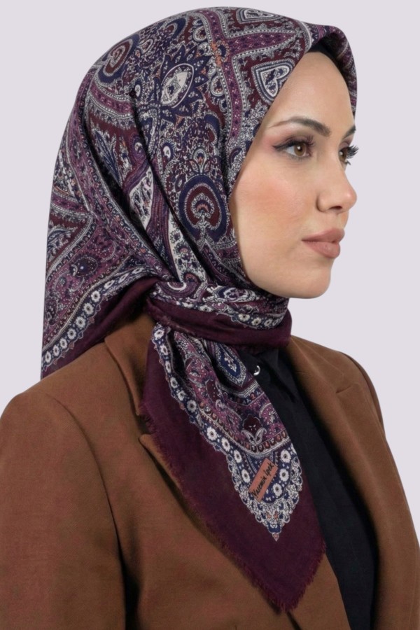 Desenli Flamlı Eşarp 6519-3