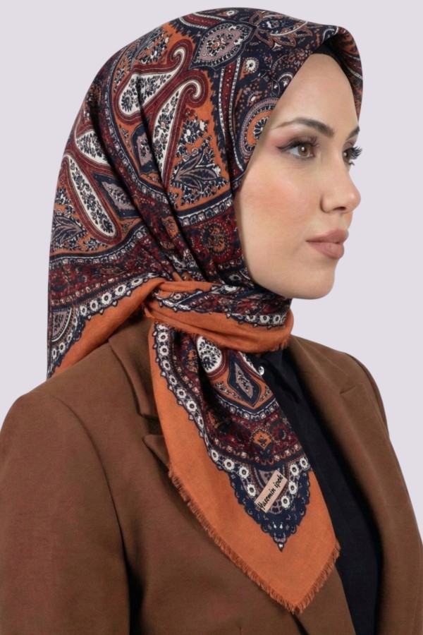 Desenli Flamlı Eşarp 6519-2