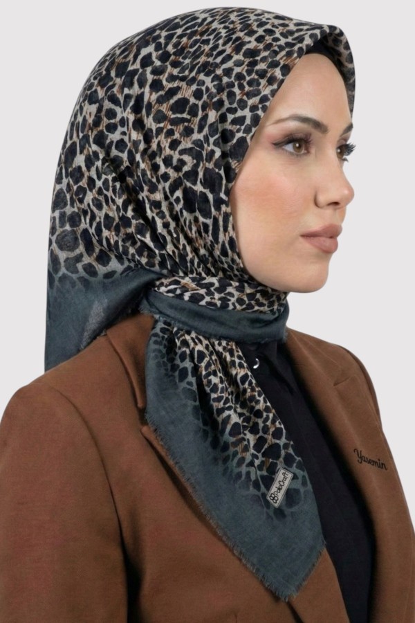 Desenli Flamlı Eşarp 6521-1