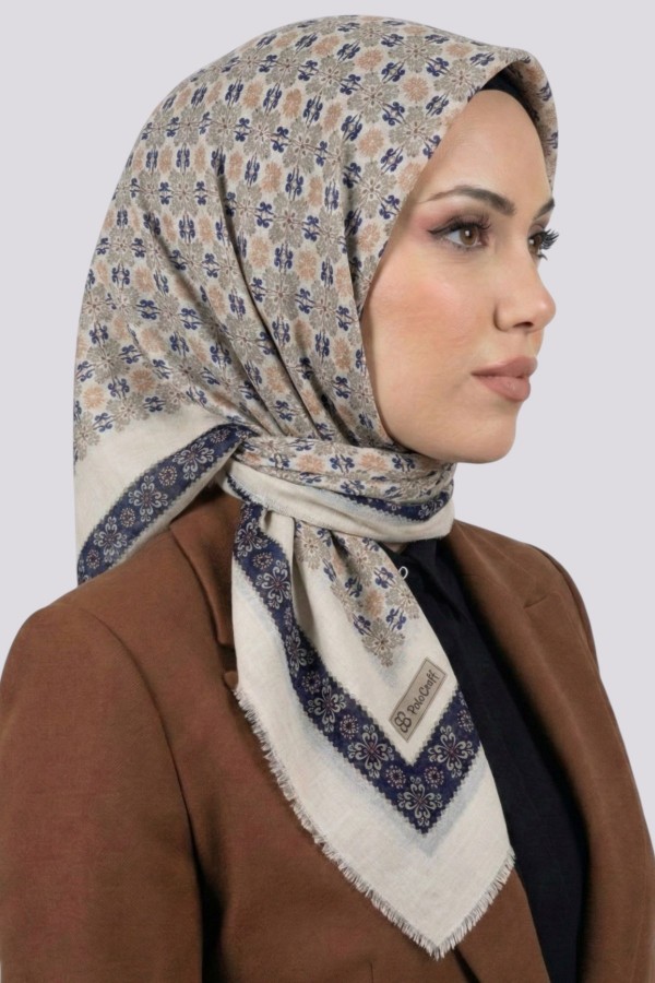 Desenli Flamlı Eşarp 6522-15