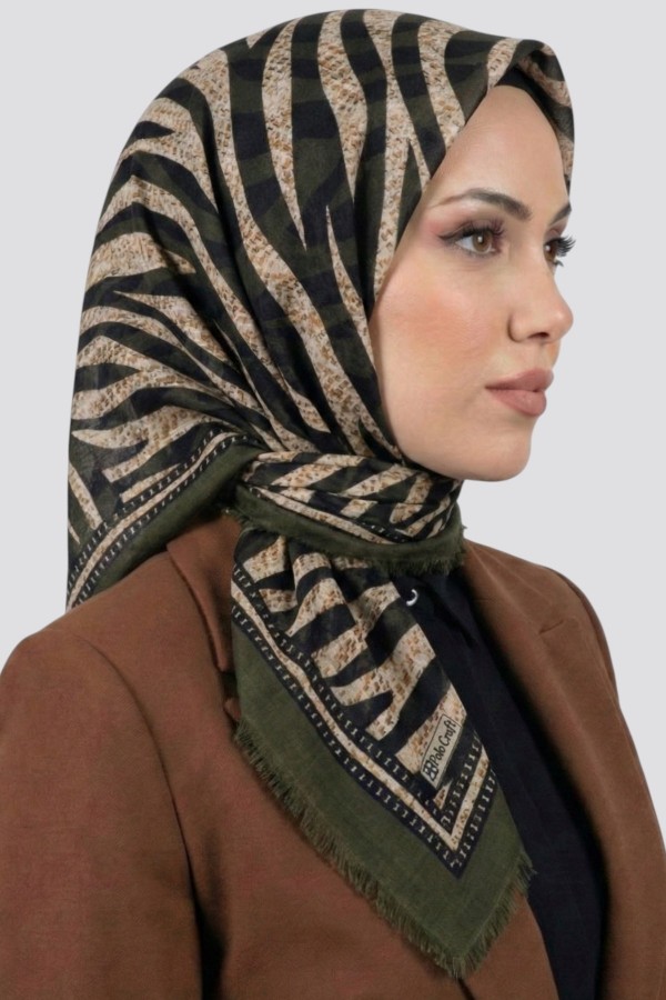 Desenli Flamlı Eşarp 6523-2