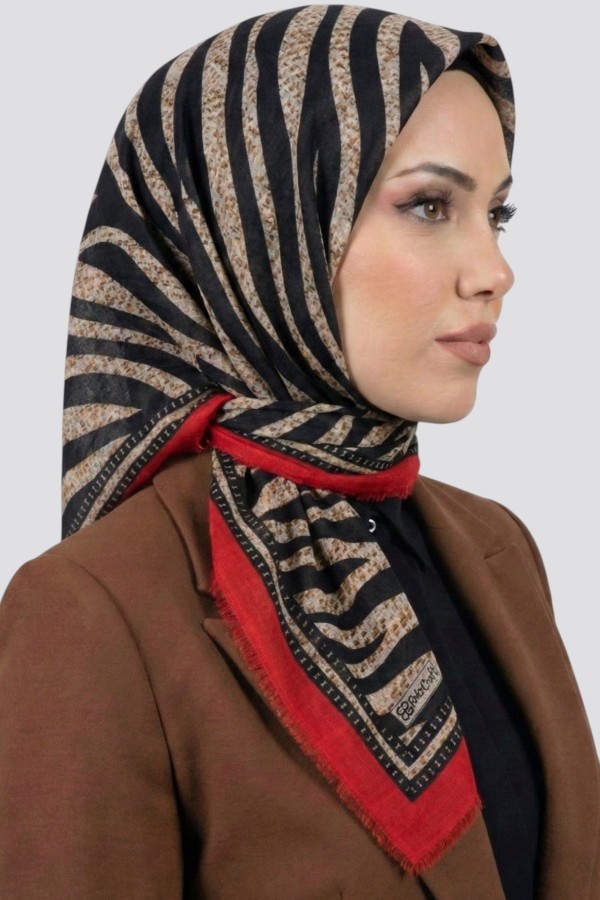 Desenli Flamlı Eşarp 6523-5