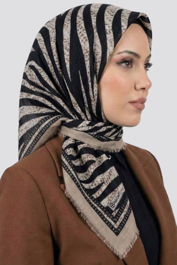 Desenli Flamlı Eşarp 6523-7