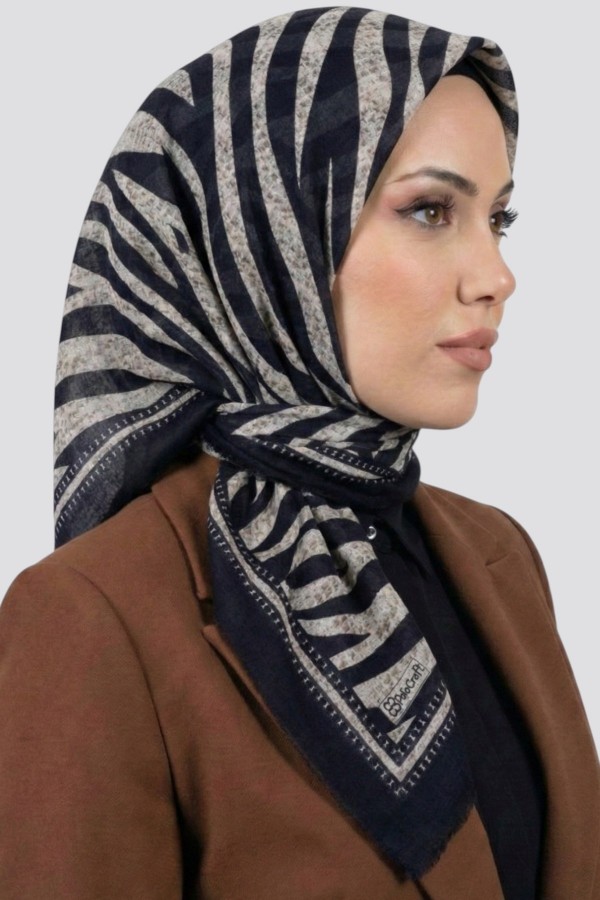 Desenli Flamlı Eşarp 6523-13