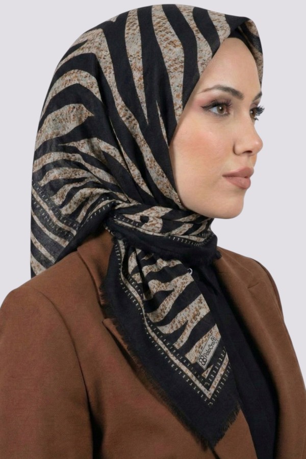 Desenli Flamlı Eşarp 6523-14