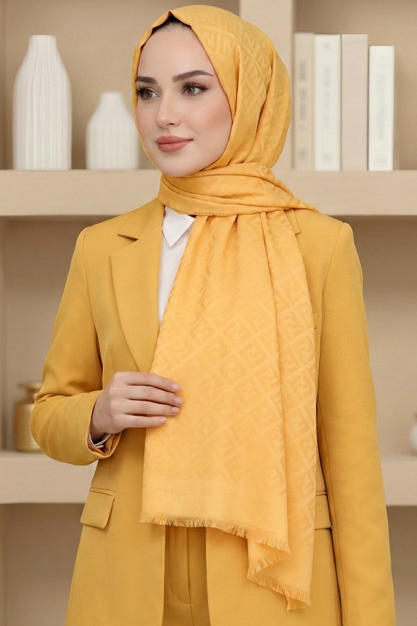 F Desen Pamuklu Şal 6034-11