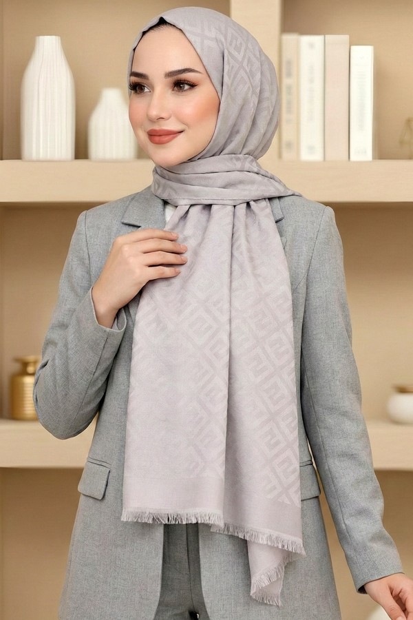 F Desen Pamuklu Şal 6034-7