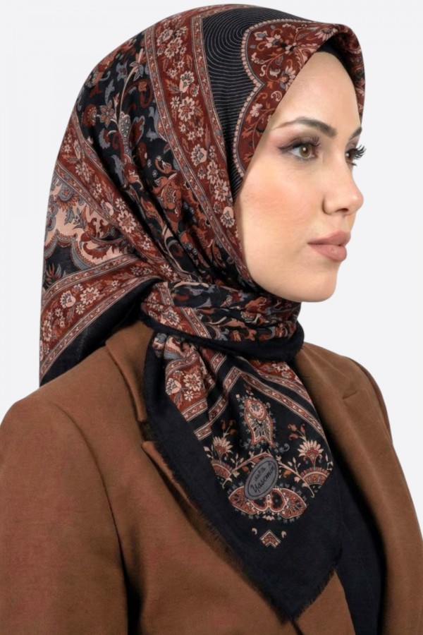 Desenli Flamlı Eşarp 6524-2